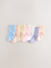 Multi - Pastellfarbene Rüschen-Babysocken, 7er-Pack (0 Monate bis 2 Jahre) - Image 1 of 3