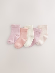 Pink Sparkle Baby Socks 5 Pack (0mths-2yrs) - Image 1 of 1