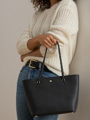Lauren Ralph Lauren Black Karly Shopper Medium Tote - Image 1 of 6