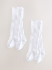 White Baby Pelerine Tights 2 Pack (0mths-2yrs) - Image 1 of 5