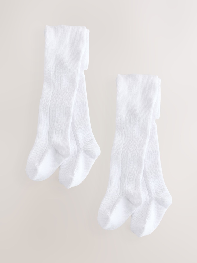 White Baby Pelerine Tights 2 Pack (0mths-2yrs) - Image 1 of 5