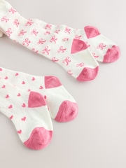White Hearts Baby Tights 2 Pack (0-18mths) - Image 4 of 5