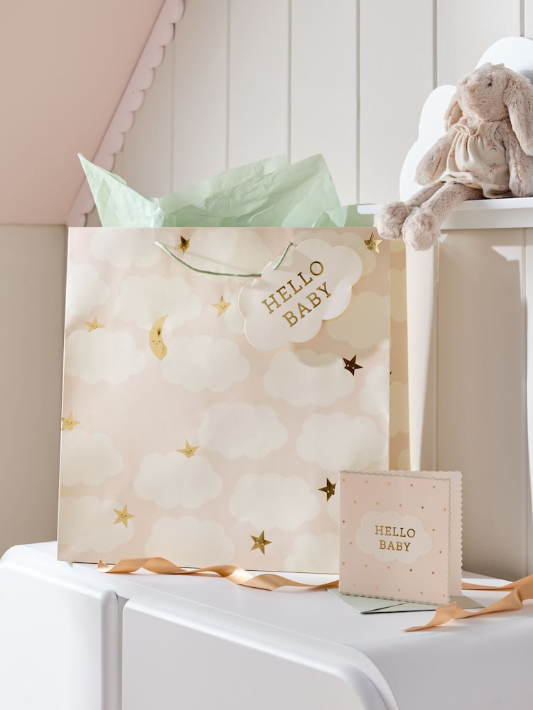 Natural Baby Cloud Extra Large Gift Bag and Card Set - Image 1 of 5