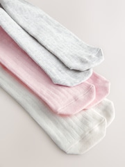Pink/Grey Baby Tights 5 Pack (0mths-2yrs) - Image 7 of 8