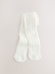 Ecru Cable/Ribbed Baby Tights 3 Pack (0mths-2yrs) - Image 2 of 6