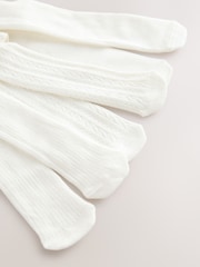 Ecru Cable/Ribbed Baby Tights 3 Pack (0mths-2yrs) - Image 5 of 6