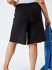 Roman Black Wide Leg Stretch Shorts - Image 5 of 5
