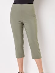 Roman Green Cropped Stretch Trousers - Image 1 of 4