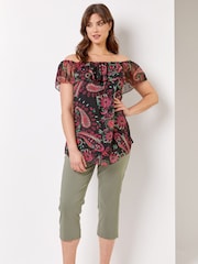 Roman Green Cropped Stretch Trousers - Image 3 of 4