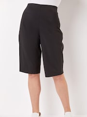 Roman Black Knee Length Stretch Shorts - Image 1 of 5