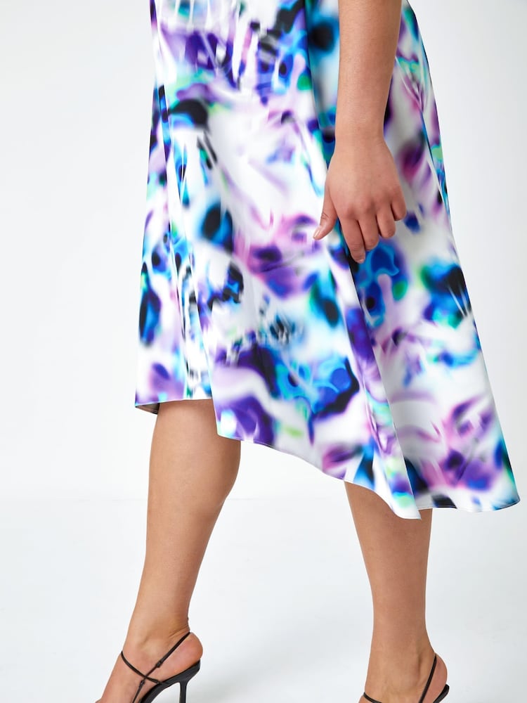 Roman Purple Premium Stretch Abstract Midi Dress - Image 2 of 5