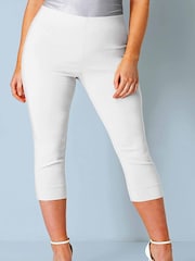 Roman White Cropped Stretch Trousers - Image 1 of 4