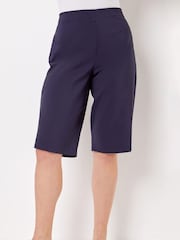 Roman Blue Knee Length Stretch Shorts - Image 1 of 4