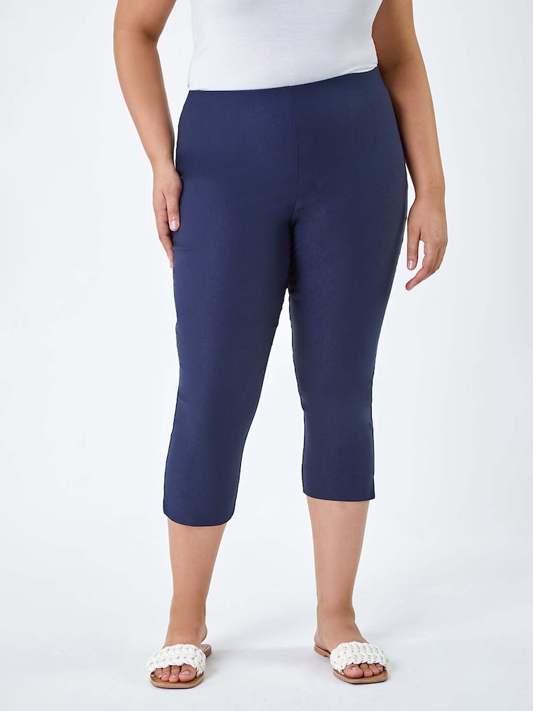 Roman Blue Cropped Stretch Trousers - Image 2 of 9