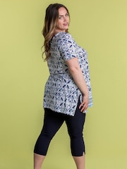 Roman Blue Cropped Stretch Trousers - Image 7 of 9