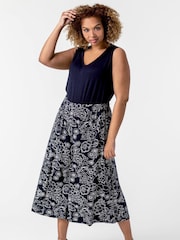 Roman Blue Plain V-Neck Vest Top - Image 1 of 4