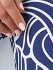 Roman Blue Linear Print Palazzo Trousers - Image 3 of 6