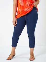 Roman Blue Cropped Stretch Denim Jeggings - Image 1 of 5