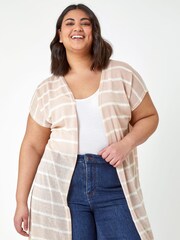 Roman Natural Longline Striped Cardigan - Image 2 of 5
