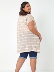 Roman Natural Longline Striped Cardigan - Image 3 of 5