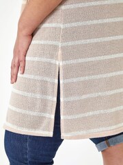 Roman Natural Longline Striped Cardigan - Image 5 of 5