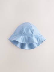 Blue/White Broderie And Chambray 100% Cotton Baby Hats 2 Pack (0mths-2yrs) - Image 2 of 8