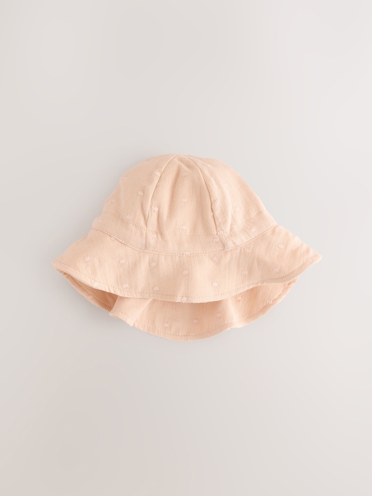Neutral/Blush Dobby 100% Cotton Baby Hats 2 Pack (0mths-2yrs) - Image 7 of 9