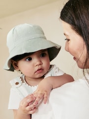 Mint Green/Ecru 100% Cotton Baby Hats 2 Pack (0mths-2yrs) - Image 3 of 6