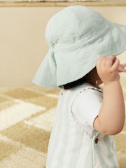 Mint Green/Ecru 100% Cotton Baby Hats 2 Pack (0mths-2yrs) - Image 4 of 6