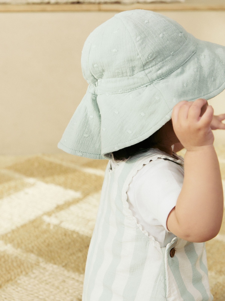 Mint Green/Ecru 100% Cotton Baby Hats 2 Pack (0mths-2yrs) - Image 4 of 6