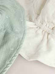 Mint Green/Ecru 100% Cotton Baby Hats 2 Pack (0mths-2yrs) - Image 6 of 6