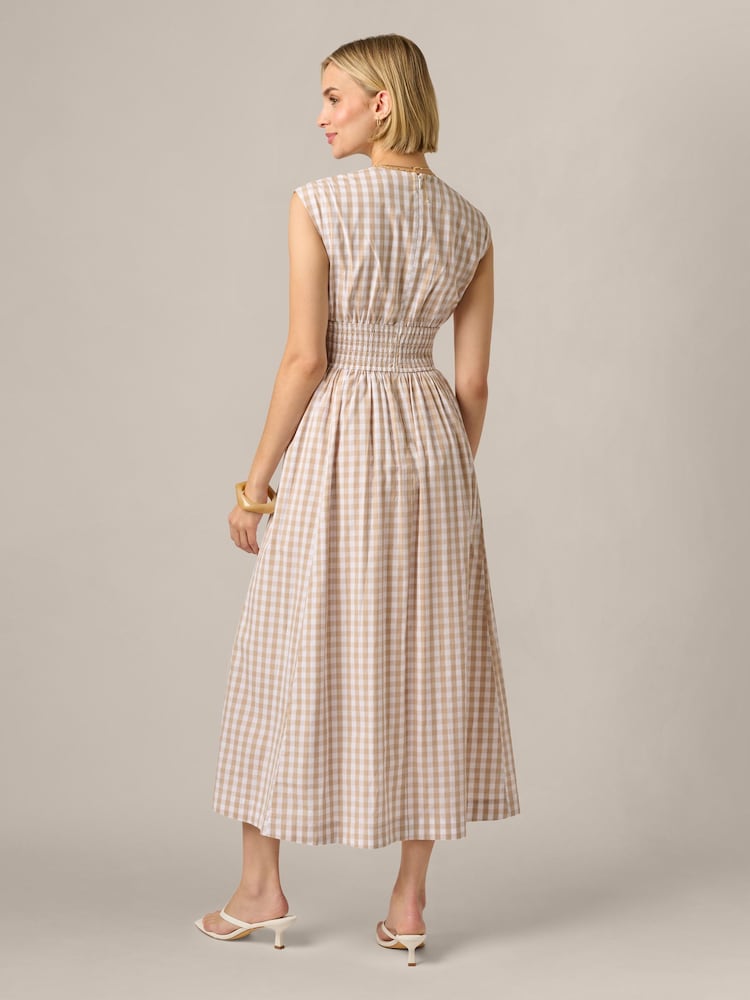 Adrianna Papell Natural Twist Front Midi Dress - Image 2 of 6 Adrianna Papell Natural Twist Front Midi Dress - Image 2 of 6