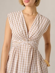Adrianna Papell Natural Twist Front Midi Dress - Image 5 of 6