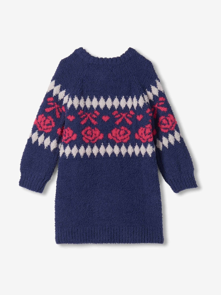 Hatley Blue Roses and Bows Raglan Jumper Dress - Image 2 of 3 Hatley Blue Roses and Bows Raglan Jumper Dress - Image 2 of 3