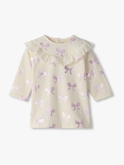 Hatley Natural Foil Bows Ruffle Dress - Image 1 of 3