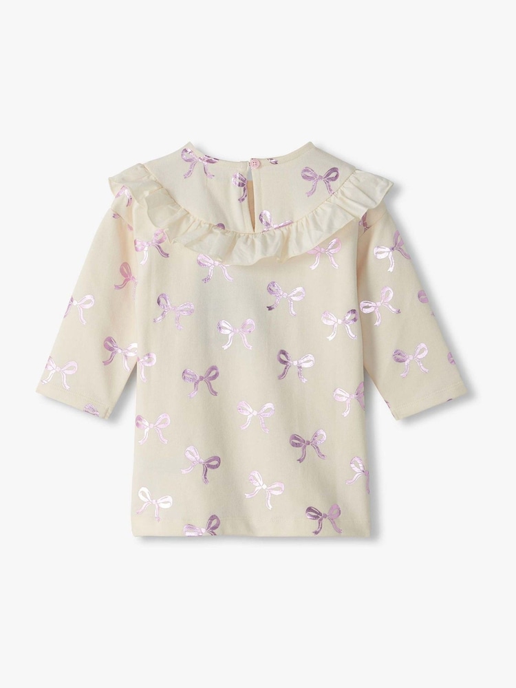 Hatley Natural Foil Bows Ruffle Dress - Image 2 of 3