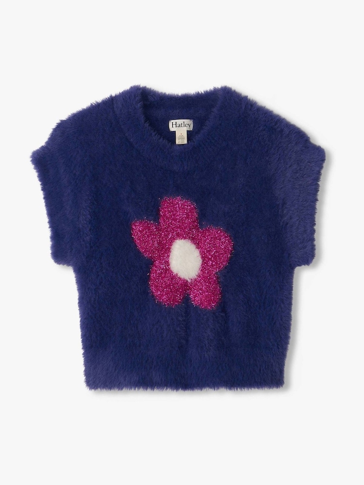 Hatley Blue Flower Everywhere Jumper Vest - Image 1 of 3 Hatley Blue Flower Everywhere Jumper Vest - Image 1 of 3