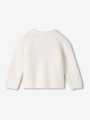 Hatley Natural Gardenia Pink Bow Furry Jumper - Image 2 of 3