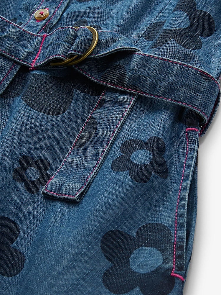 Hatley Blue Big Flowers Swing Jean Dress - Image 6 of 6 Hatley Blue Big Flowers Swing Jean Dress - Image 6 of 6