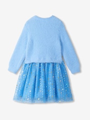 Hatley Blue Jelly Bean Sequins Fuzzy Mixed Dress - Image 2 of 3