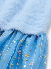 Hatley Blue Jelly Bean Sequins Fuzzy Mixed Dress - Image 3 of 3
