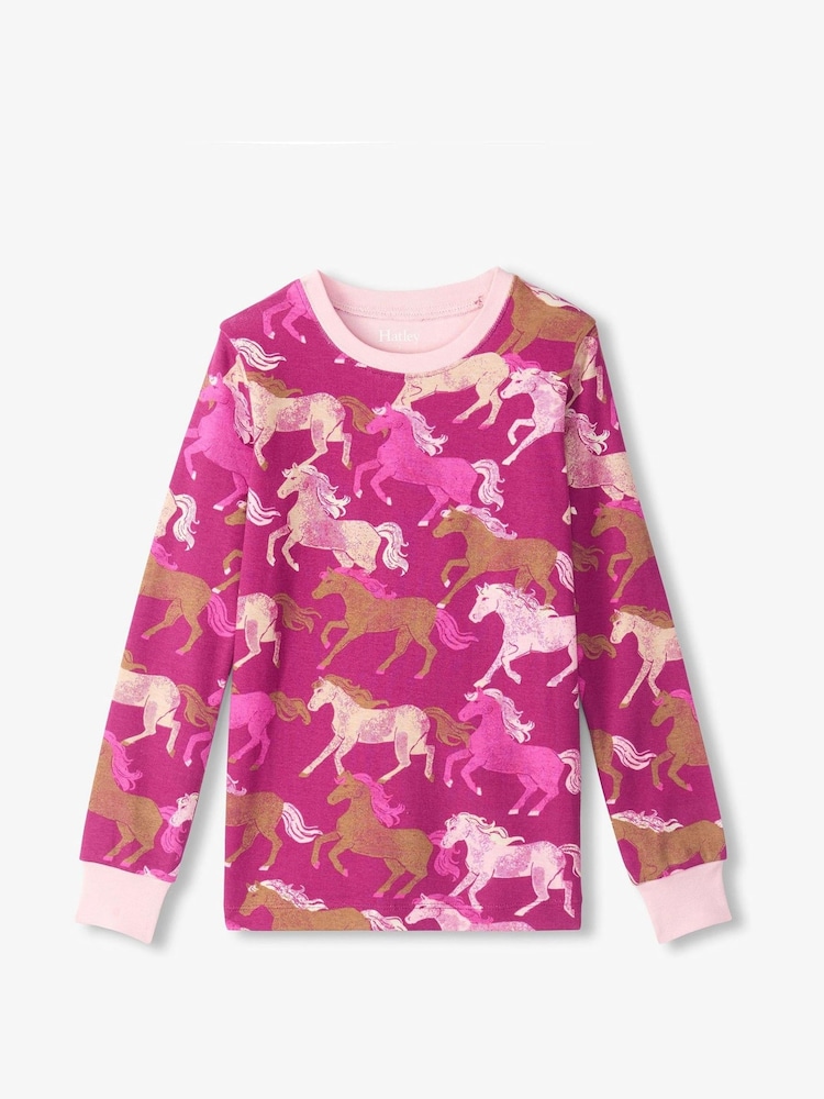 Hatley Galloping Horses Cotton Rib Pyjama Set - Immagine 2 di 3