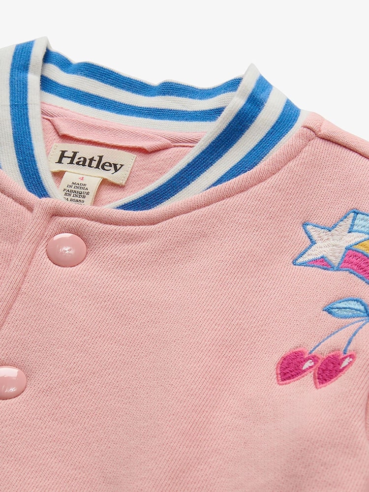 Hatley Pink Blossom Varsity Bomber Jacket - Image 4 of 4 Hatley Pink Blossom Varsity Bomber Jacket - Image 4 of 4