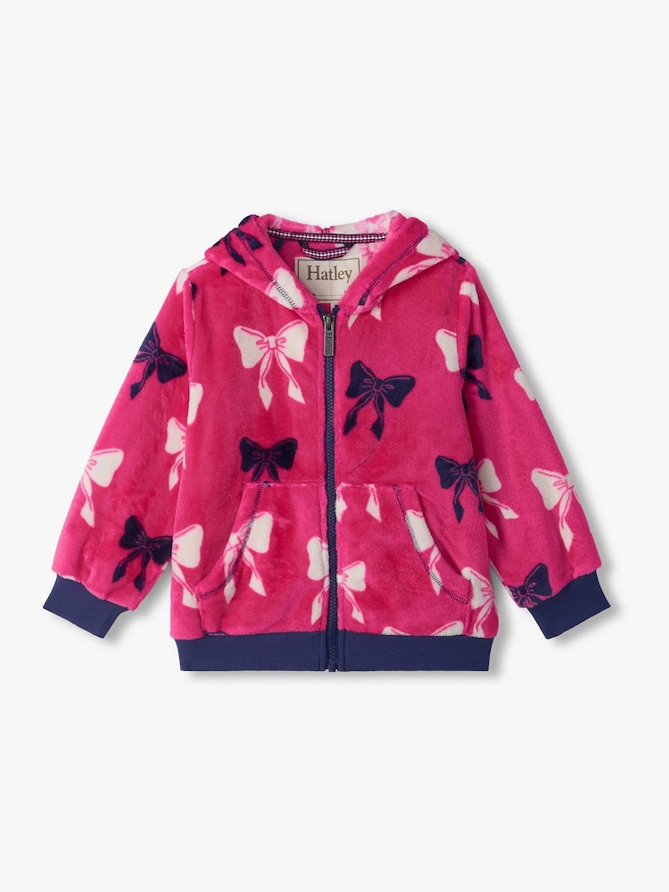 Hatley Pink Big Bows Fleece Zip-Up Hoodie - Image 1 of 3