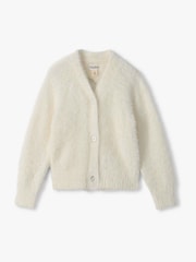 Hatley Natural Gold Heart Fuzzy Shrunken Cardigan - Image 1 of 3