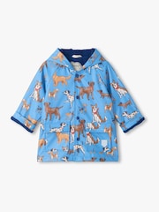 Hatley Blue Little Pups Snap Rain Coat - Larawan 1 ng 2
