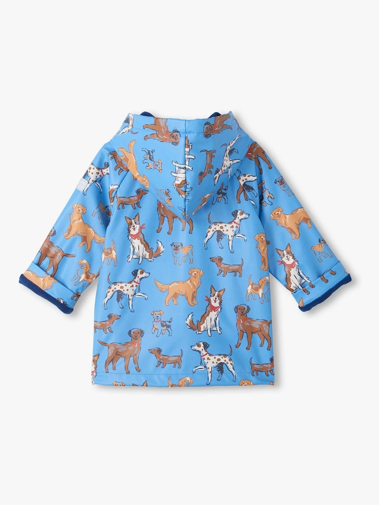 Hatley Blue Blue Little Pups Snap Rain Coat - Image 2 of 2 Hatley Blue Blue Little Pups Snap Rain Coat - Image 2 of 2