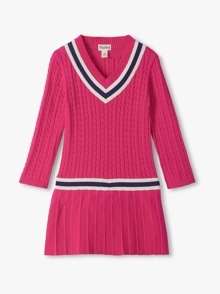 Hatley Pink Pink Yarrow Pleated Cable Dress - Image 1 of 3 Hatley Pink Pink Yarrow Pleated Cable Dress - Image 1 of 3