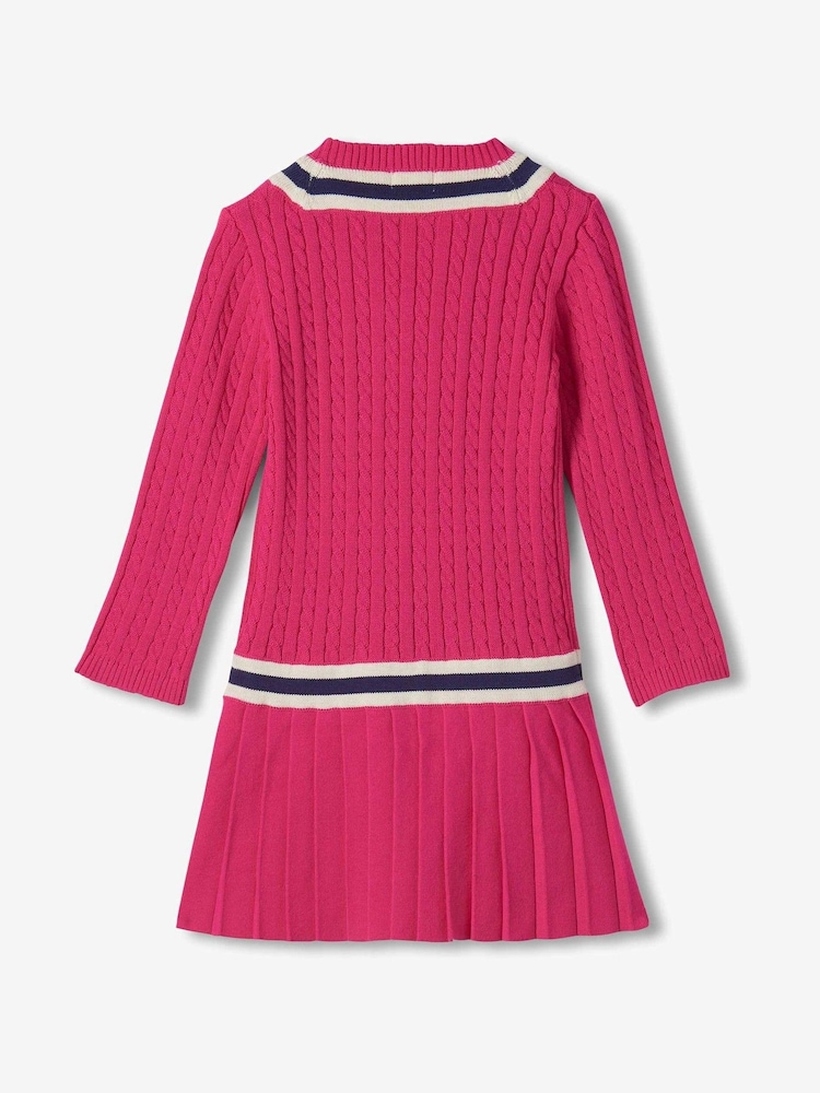 Hatley Pink Pink Yarrow Pleated Cable Dress - Image 2 of 3 Hatley Pink Pink Yarrow Pleated Cable Dress - Image 2 of 3