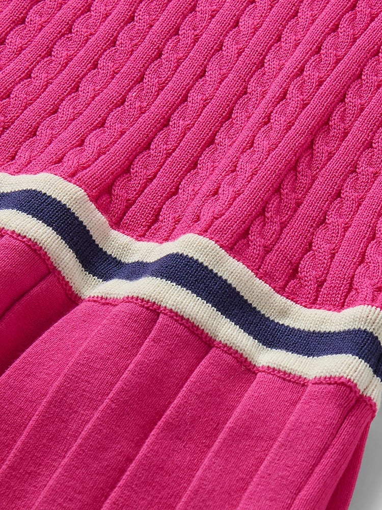 Hatley Pink Pink Yarrow Pleated Cable Dress - Image 3 of 3 Hatley Pink Pink Yarrow Pleated Cable Dress - Image 3 of 3